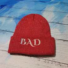 Load image into Gallery viewer, &quot;BAD&quot; Beanie in Sparkling Red
