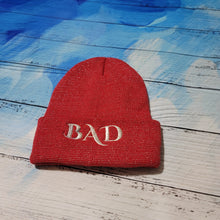 Load image into Gallery viewer, &quot;BAD&quot; Beanie in Sparkling Red
